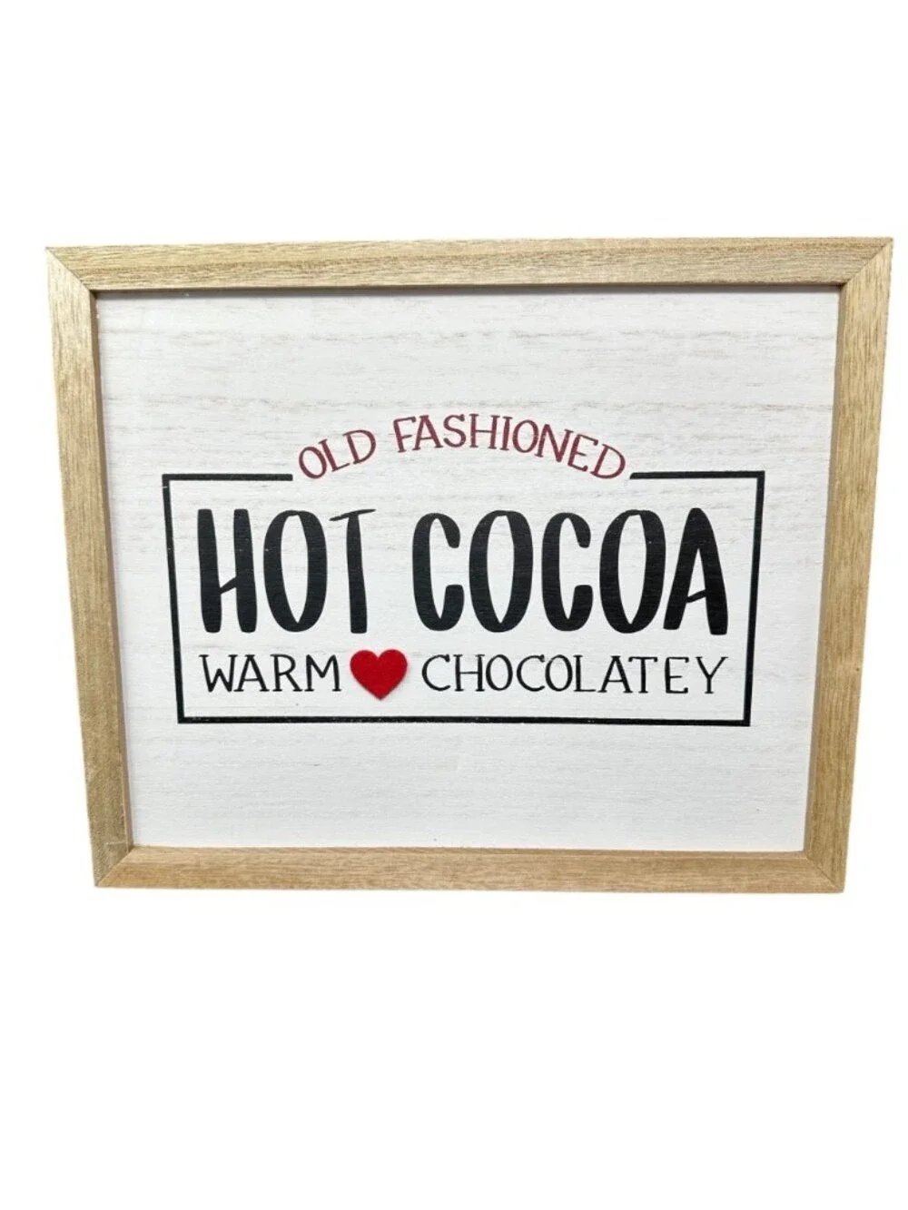 Rustic Hot Cocoa Sign Warm Chocolate Wood Wall Decor 11x9 Kitchen Holiday Winter
